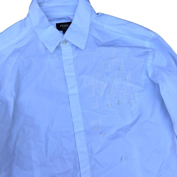 Fendi Dress Shirt Size 41 White - Picture 2 of 12